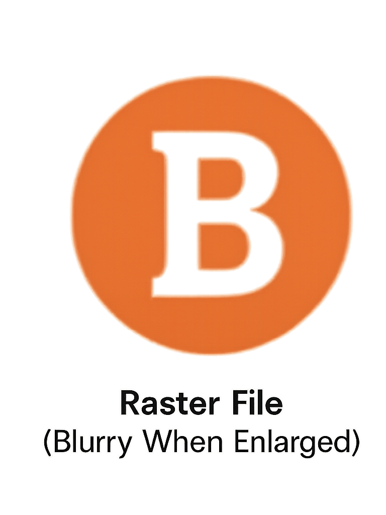 Raster logo showing pixelation when enlarged
